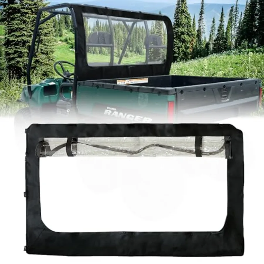 

Polaris Ranger 500 Rear Windshield with Zipper WindowAll-Weather Protection Soft Ranger 570 Full Size Rear Window Doors for Pol