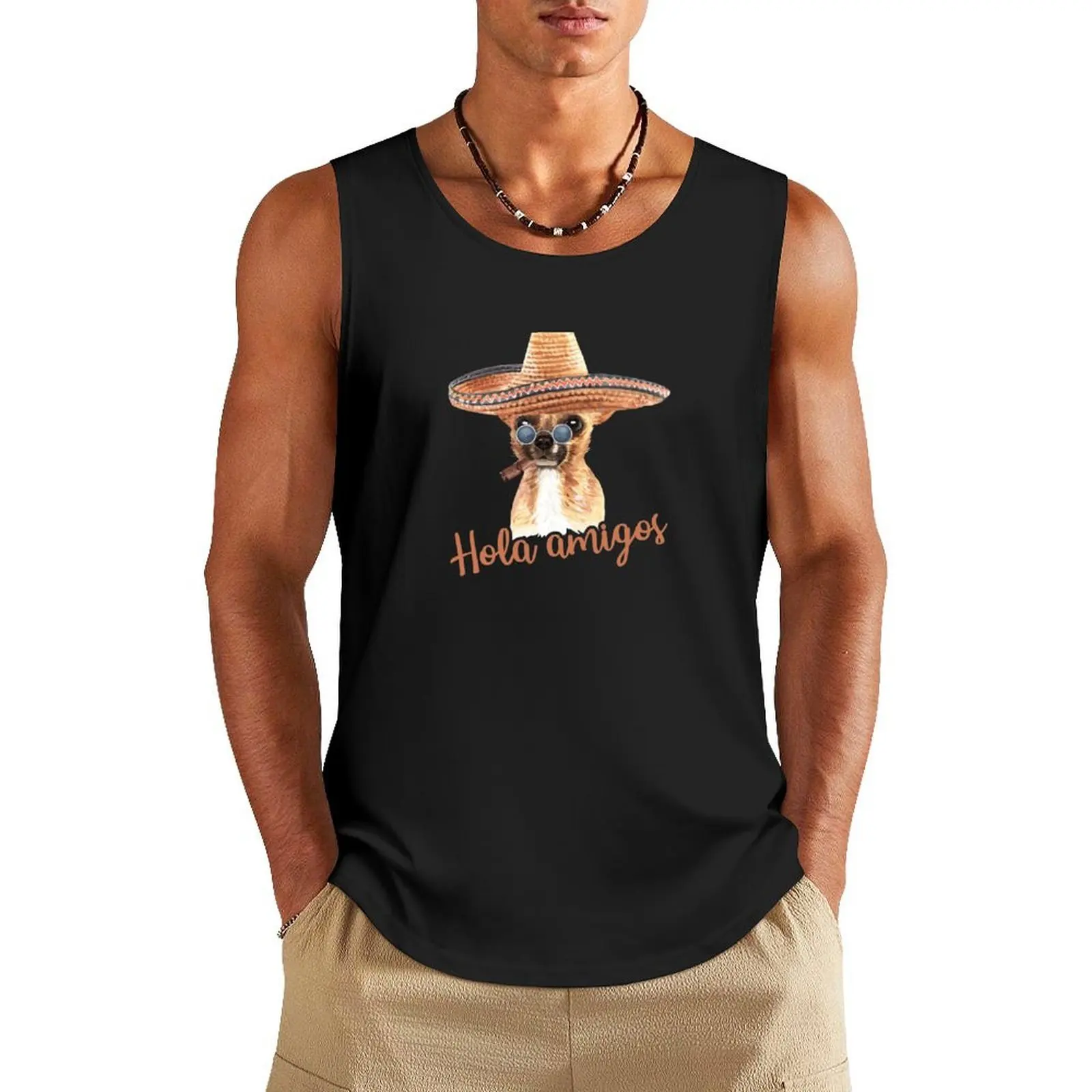 

Hola Amigos Tank Top Men's clothing t shirt gym Men sleeveless tee
