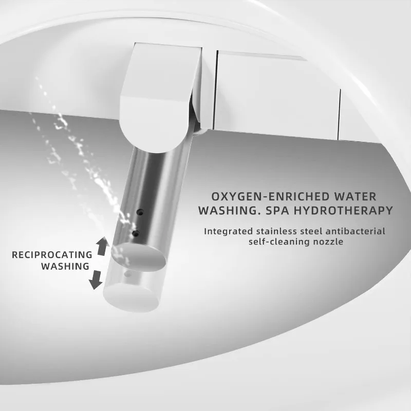 Accesorio de bidé para agua caliente de inodoro, secadora de aire, asiento de inodoro con calefacción, prehumedad, lavado delantero y trasero