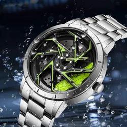 Men's waterproof watch, personalized cool wheel axle, mechanical quartz watch reloj hombre relogios V32