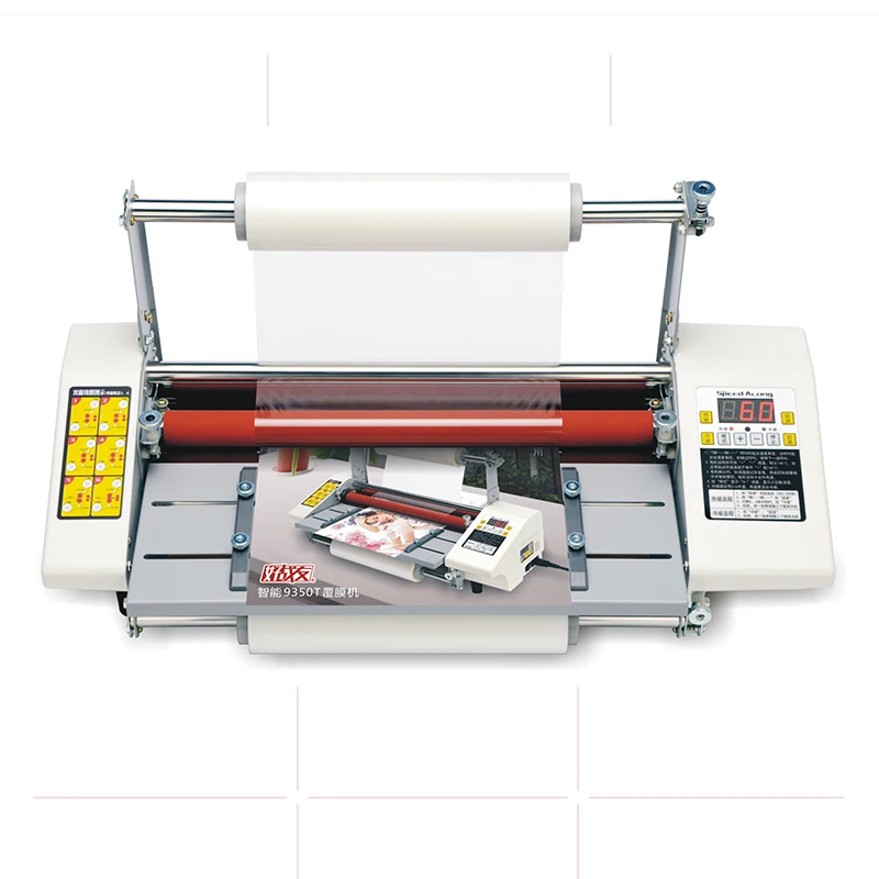 9350T A3+ Paper Laminating Machine English Version Four Roller Cold Hot Laminator Rolling Machine film photo Laminating Machine