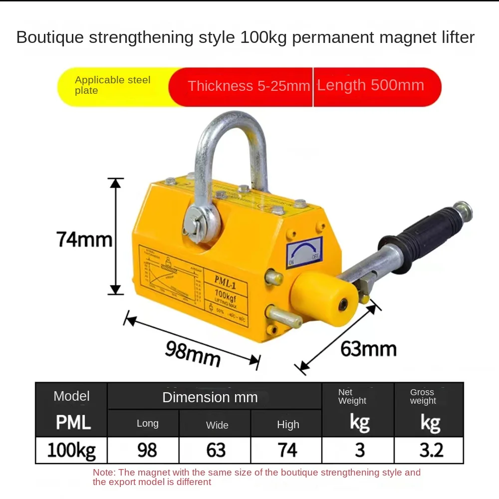 Gato electromagnético elevador de grúa, ventosa electromagnética de 600kg, YS-600 de hierro Industrial fuerte