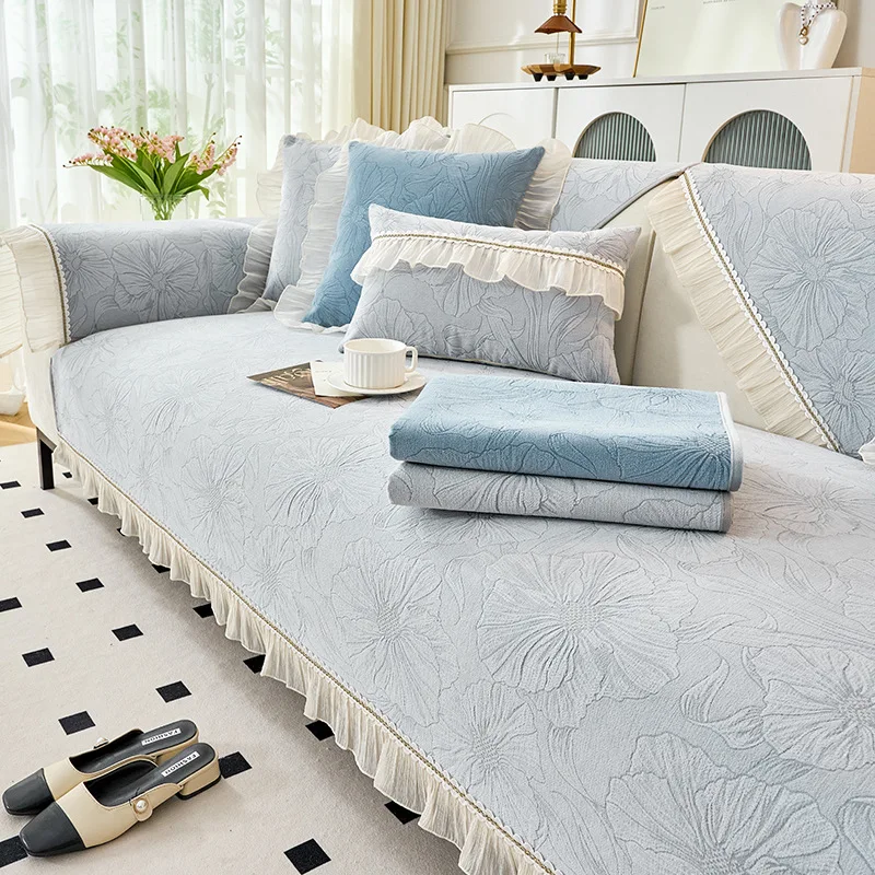 

Чехол для дивана с текстурой синели, универсальный нескользящий чехол для дивана, полотенце, защитные коврики для дивана для украшения гостиной, подушка для дивана