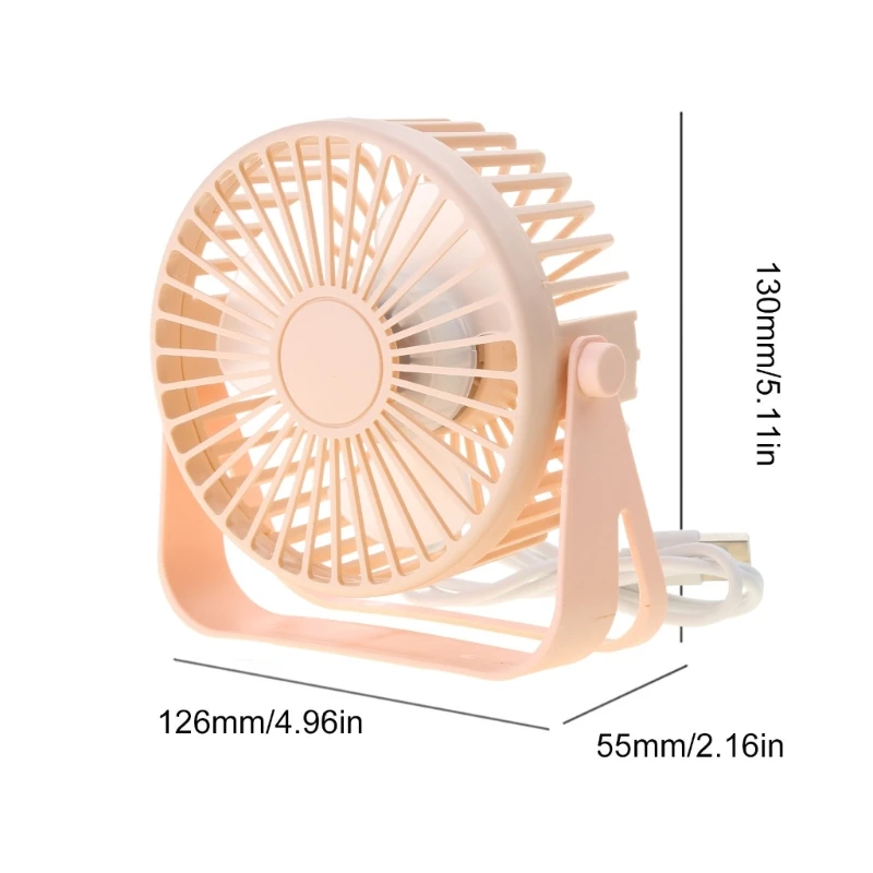 Portable Fan USB Desk Fan Table Strong Airflows Quiet Operations 3 Speed Wind 360° Rotatable Standing Fan for Room