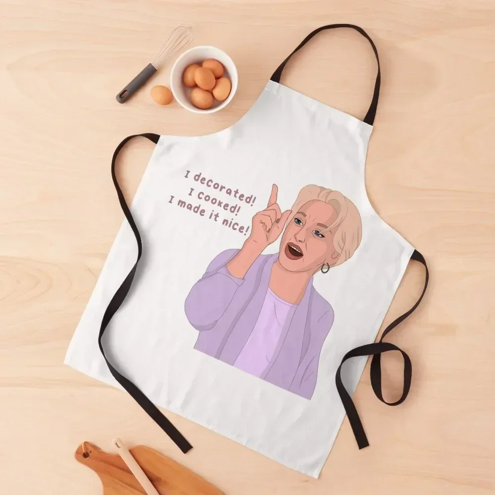 

RHONY - I made it nice! Apron For Girl Women's Home Clothes Goods For Home And Kitchen Apron