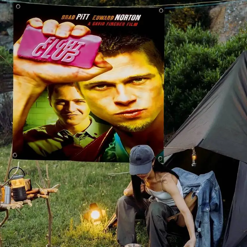Fight Club Movie Poster DIY Flag For Family Group Photo Living Room Home Dorm Decor Wall Art Decor Banner