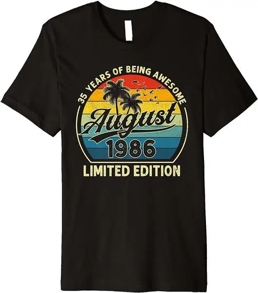 Vintage August 1986 Retro 36 Years Old 36th Birthday Party Premium T-Shirt