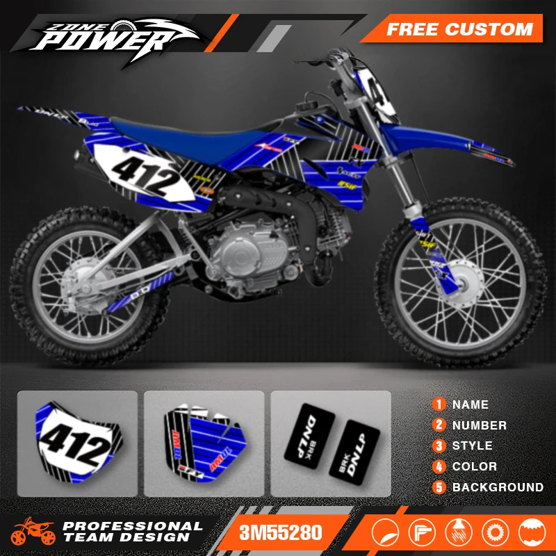 Powerzone For Yamaha TTR110 2008-2015 2016 2017 2018 2019 2020 2021 Custom Backgrounds Graphics Decals Sticker Kits 04