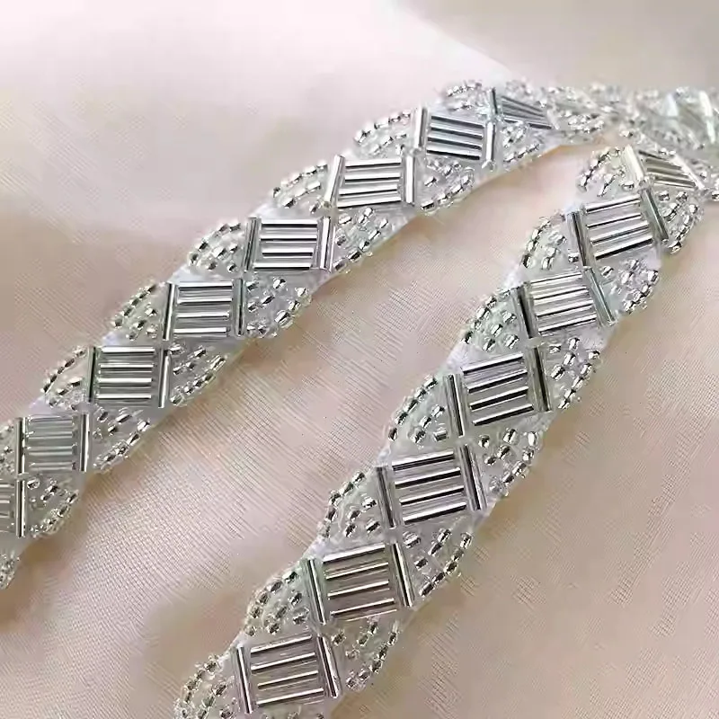 

2yard Lace nail bead hand sewn trim for sewing Clothing collar handmade DIY decorative edge accessories tecido & rendas