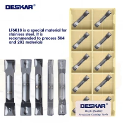 DESKAR 100% Original TDC200 TDC3 TDC4 TDT2 TDT3 TDT4 LF6018 CNC Lathe Cutter Blades Grooving Carbide Inserts For Stainless Steel