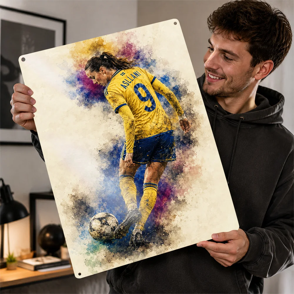 Kosovare Asllani Football Printed Poster Personalized Aluminum Metal Sign Career Legacy Tribute Wall Art Perfect For Clubhouse