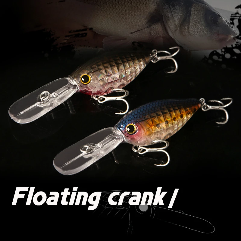 Luretv Floating Water CRANK Freshwater Stream Lengthened Tongue Plate Small Fat Lure Bait  Long Throw