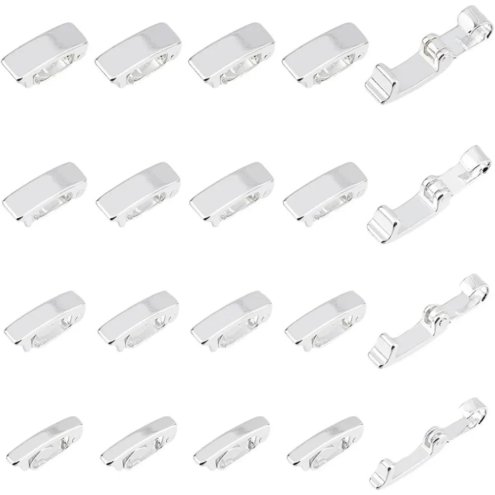 

40Pcs 4 Sizes Fold Over Clasps Brass Bracelet Necklace Extender Sterling Jewelry Clasps Closure End Caps