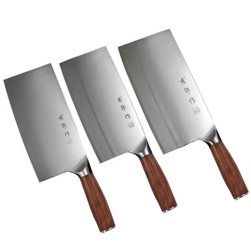 Professional Chinese Stainless Steel Butcher Knife Bone Chopping Knife Meat Vegetables Slicing Cleaver Kitchen Chef Cutter Tools