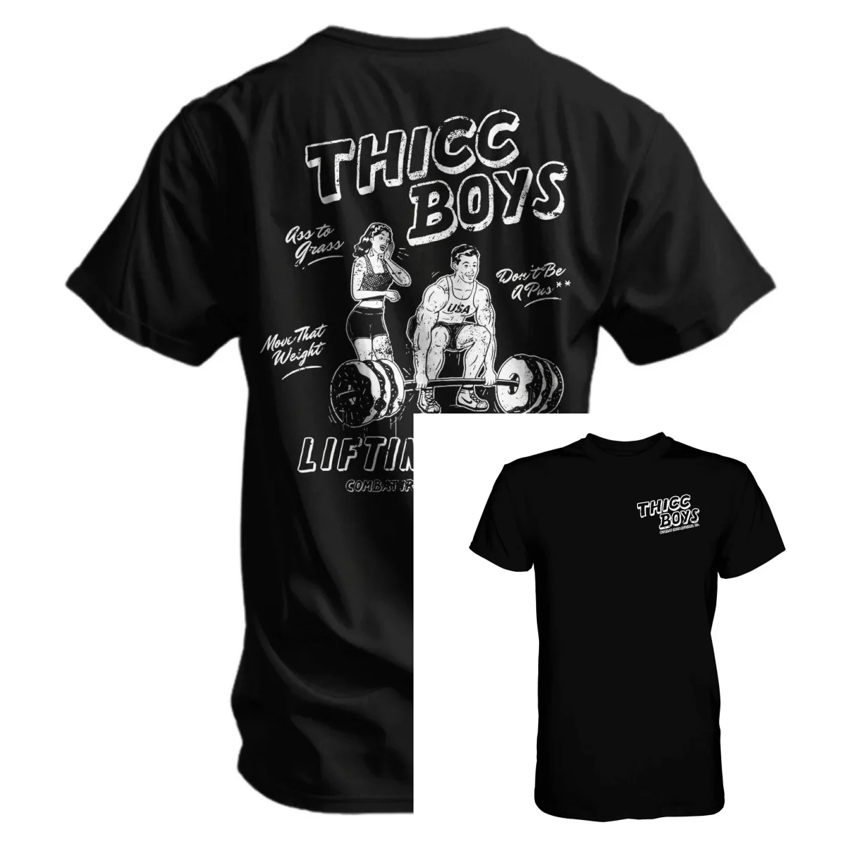 Thicc Boys Workout Club Men's T-Shirt - Combat Iron Military T-shirt - Suitable for Sports Wear Pure Cotton