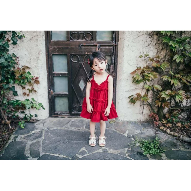 Girls' Dress Korean Style Elegant Strap Dress Dress25Summer New Foreign Trade Children's Wear Delivery3-8Years Old 4
