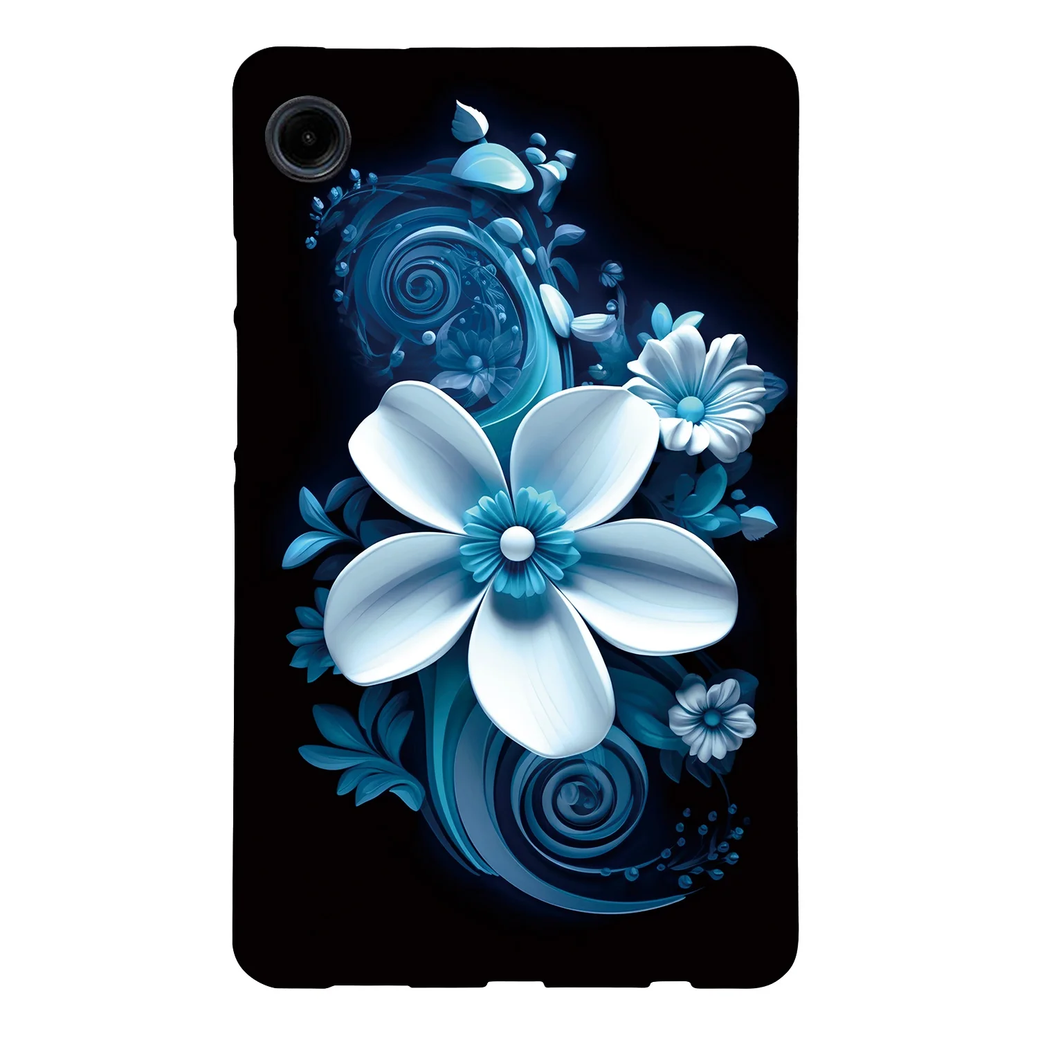 

For Samsung Galaxy Tab A11 Case Pattern Printing Slim Soft TPU Tablet Cover - Black Orchid