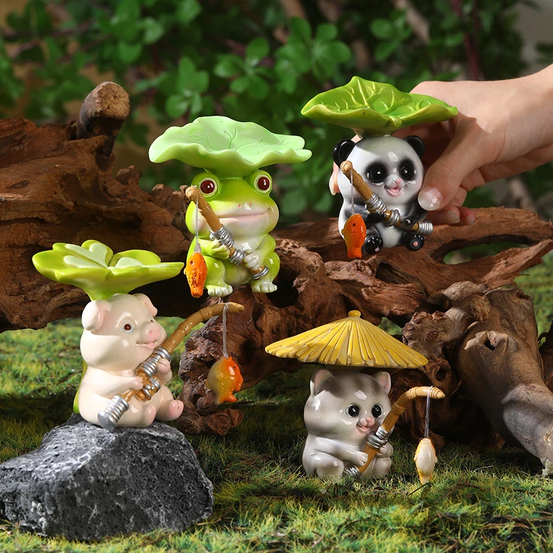 

Creative Panda Fishing Ornaments Tank Aquarium Decoration Potted Rockery Fish Pond Water-Absorbing Stone Landscape