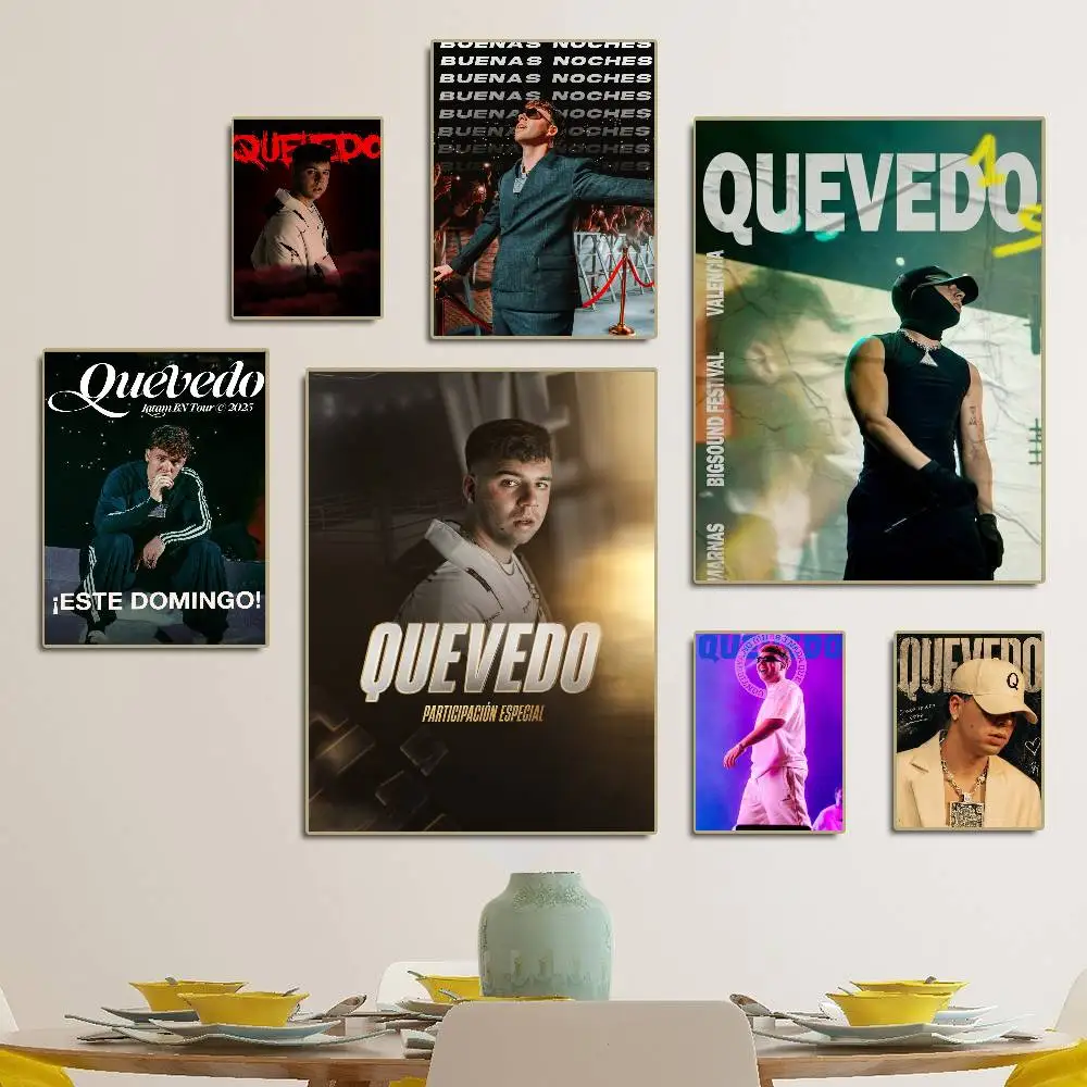 1PC New Album Buenas Noches Quevedo Movie Sticky Posters Retro Kraft Paper Sticker DIY Room Bar Cafe Aesthetic Art Wall Painting