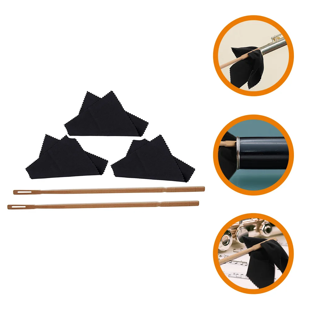 

1 Set Kit With Rod Cloth Premium Maintenance Supplies Instrument Cleaning Kit Swab Flute Cleaning Accessories Flute