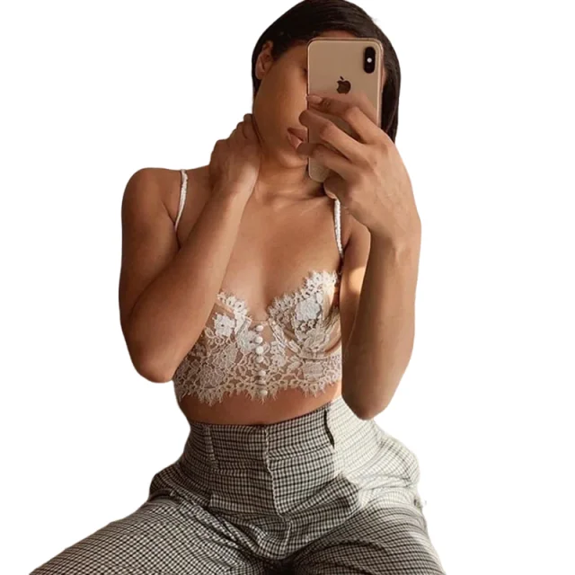 French Lace Minimizing Bra for Women - KUCLUT Summer Underwear with Side Smoothing & Anti-Sagging Support, Push-Up Bralette