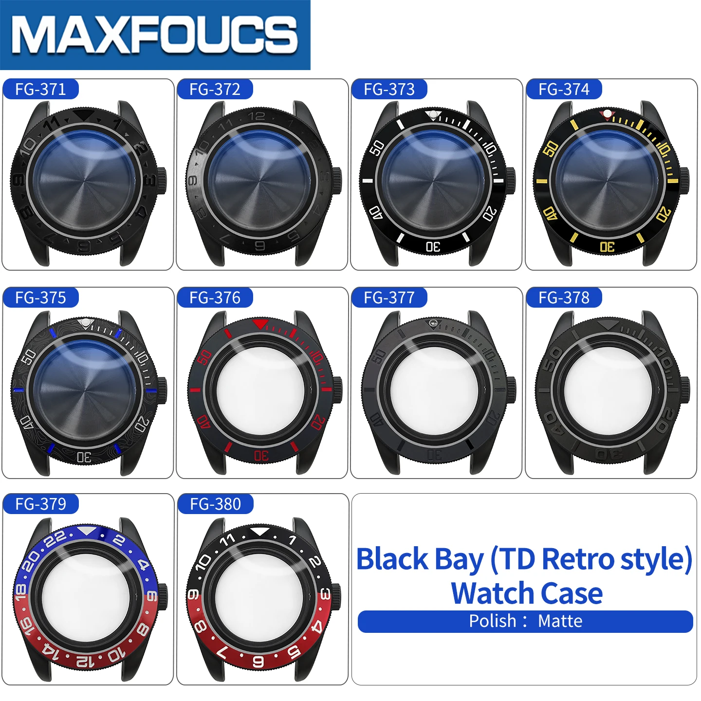 Mattes Retro-Uhrengehäuse im Black Bay-Stil MOD SKX NH34 NH36 Schwarze Stahlkrone Saphirglas-Gehäuseboden Einsatz Kundenspezifisches Zubehör – Detail 2