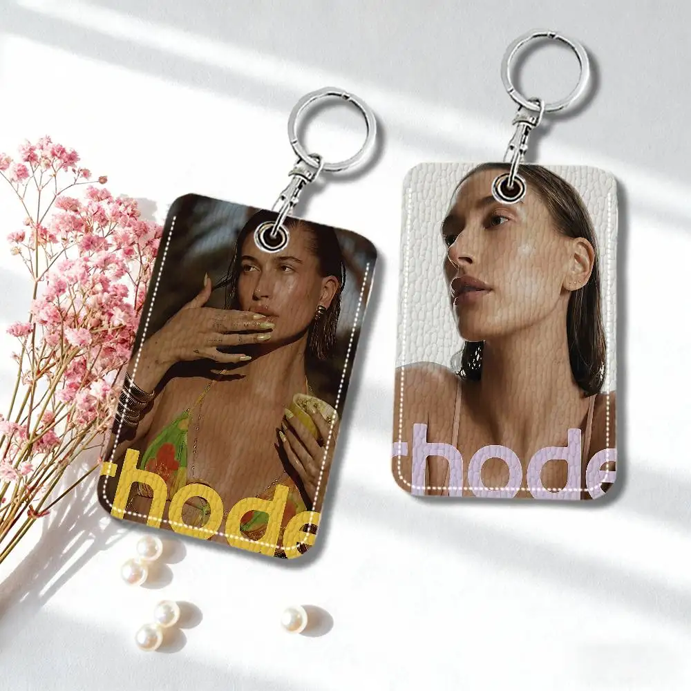 Llavero H-Hailey Rhode Bieber de cuero, tarjetero, funda protectora para tarjeta de proximidad Community Water Drop