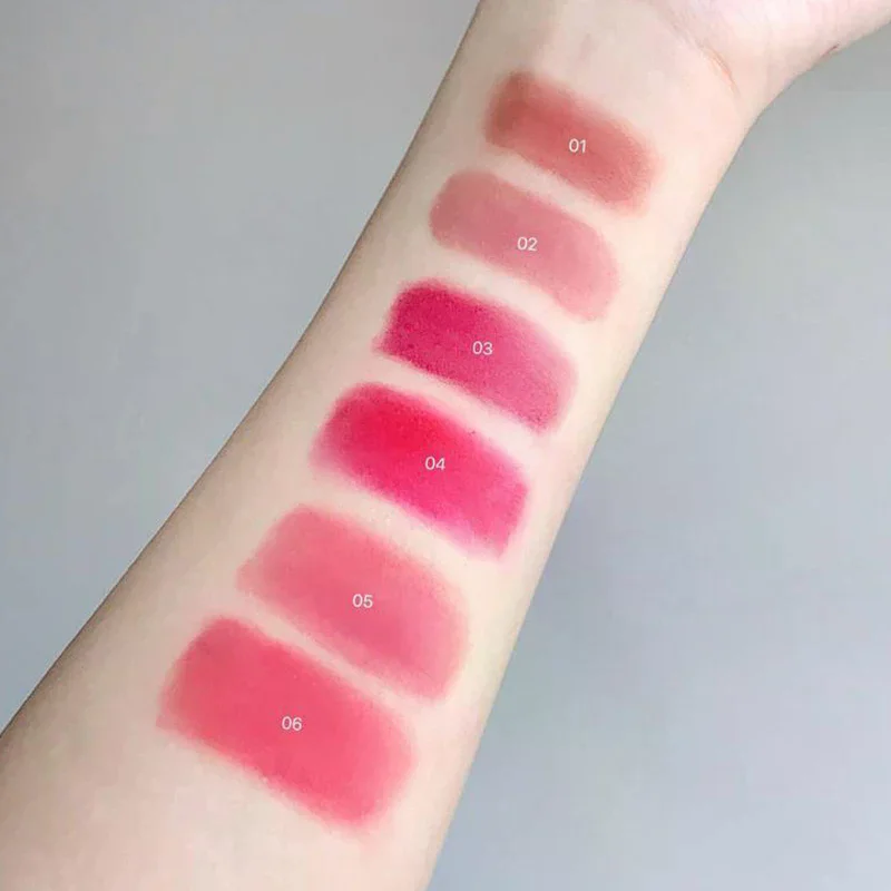 Cappuvini Canned Lip Mud Mist Lipstick Moisturizing Velvet Matte Mousse Solid Lip Gloss Cheek Blush Cream Tint Lips Cosmetic