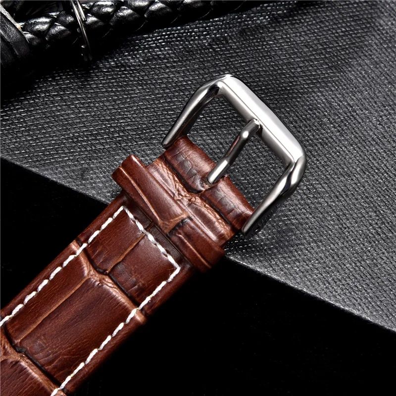 Classic Genuine Leather Watcbands 24mm 22mm 20mm 18mm 16mm Business Men Bracelets Watch Accessories Watch Straps