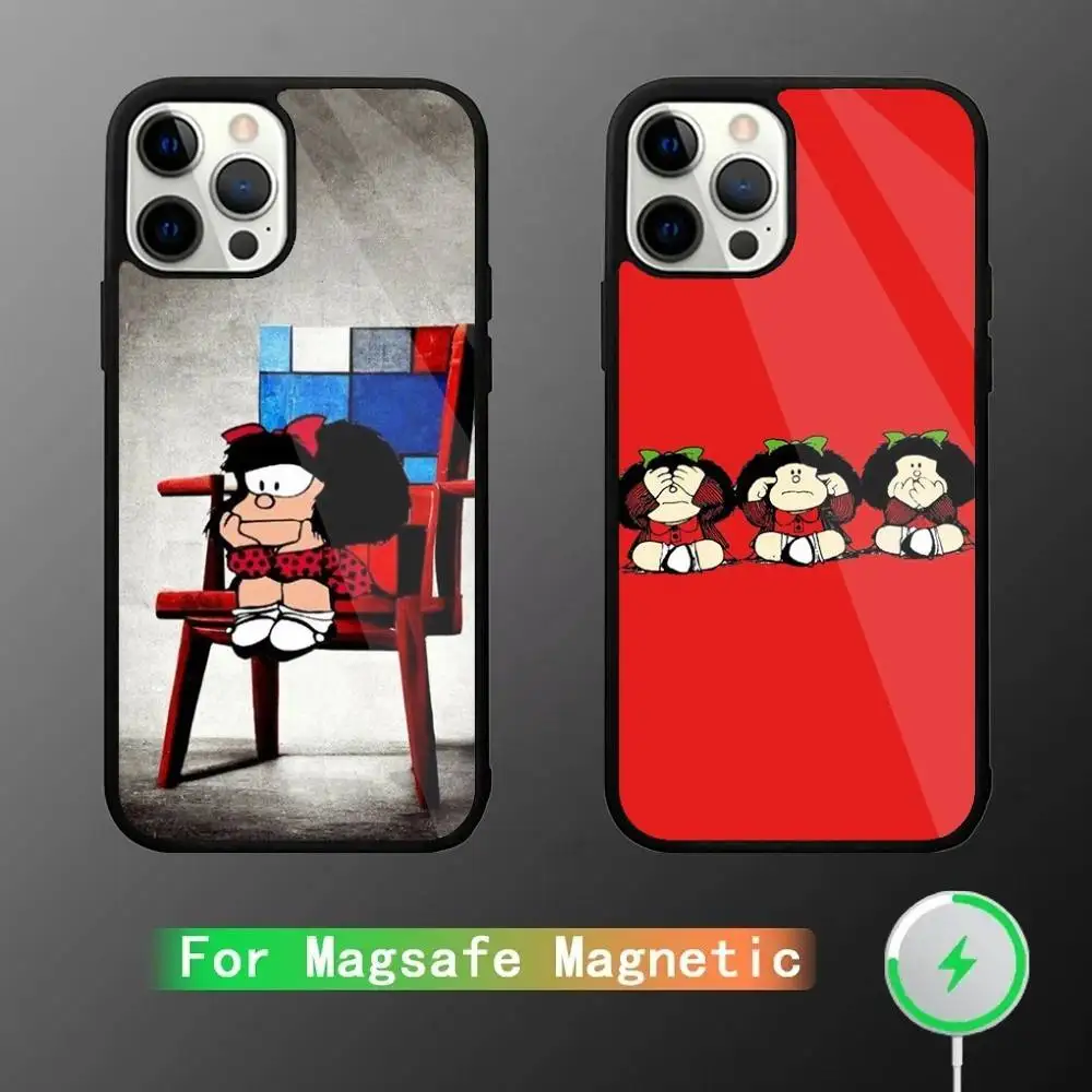 

Cartoon M-Mafalda Girl Phone Case For iPhone 17,16,15,14,13,12,11,Pro,Max,Plus,Mini,SE4,E Magnetic Magsafe Wireless Charging