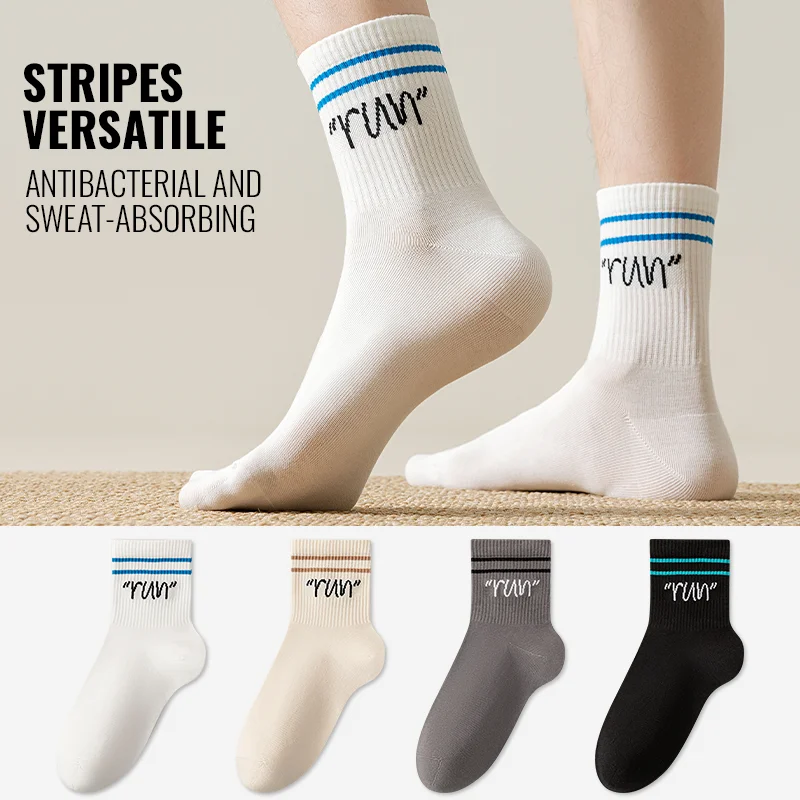 

MiiOW модные полосатые носки с буквами, мужские спортивные спортивные носки для подростков, впитывающие влагу, против запаха, теплые зимние носки для экипажа, длинные хлопковые носки