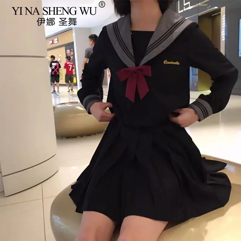 

Japanese Korean Sailor Suit Short Skirt Suit School Girls Jk Uniform Pleated Skirt Academy School Uniform Cosplay Sailor Jk Suit