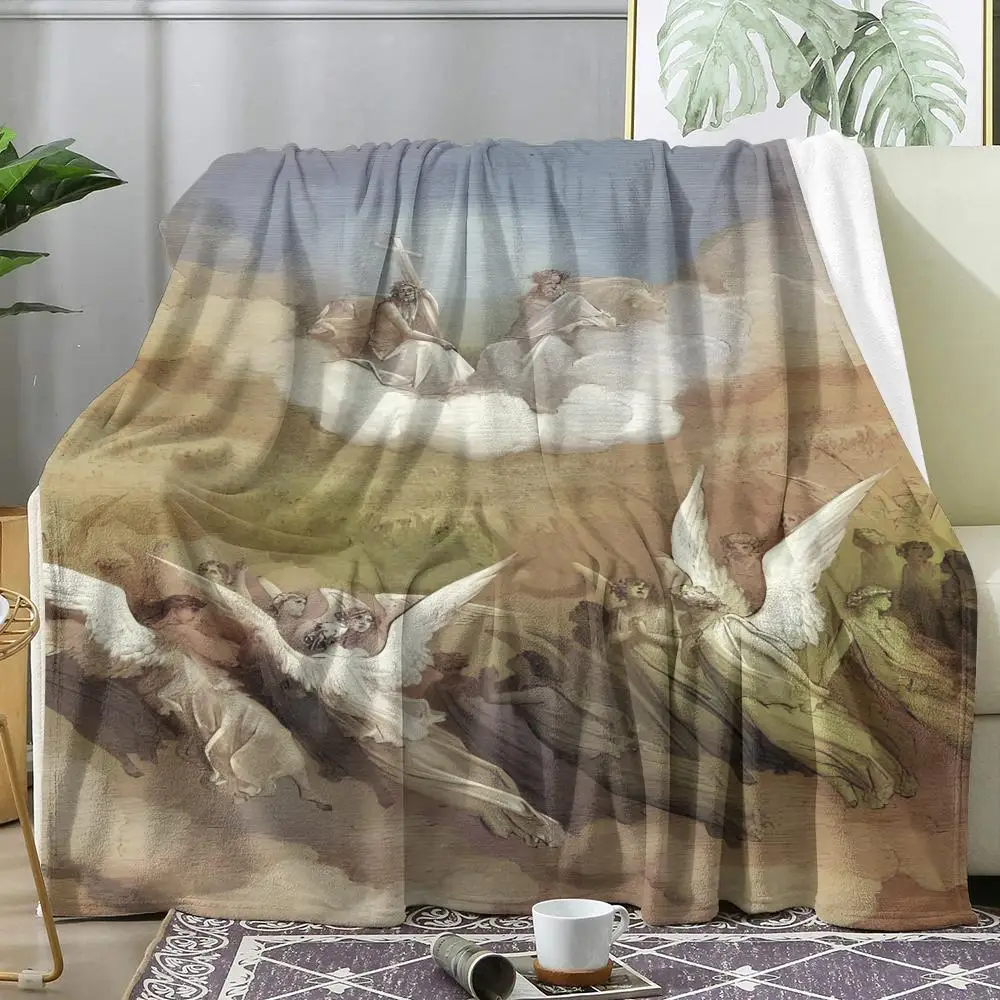Armies of Angels Fighting Throw Soft Flannel AC Blanket Lightweight Summer Nap Throw Cozy  Blanket for Sofa Bed Travel Home