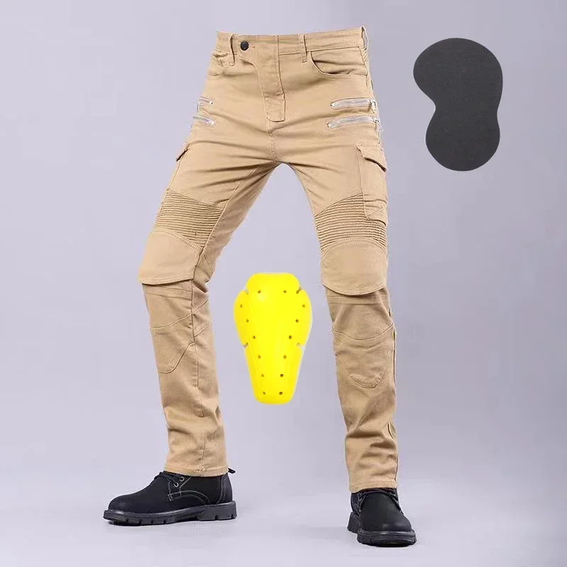 New Men For Woman Riding Motorcycle Pants Outdoor Traveling Jeans Motocross Moto Trousers With Protective Gear