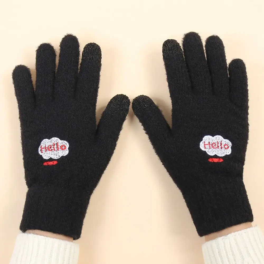 الفتيات ركوب الدراجات القيادة شاشة تعمل باللمس جميع قفازات الأصابع قفازات الشتاء محبوك القفازات رقيق #6