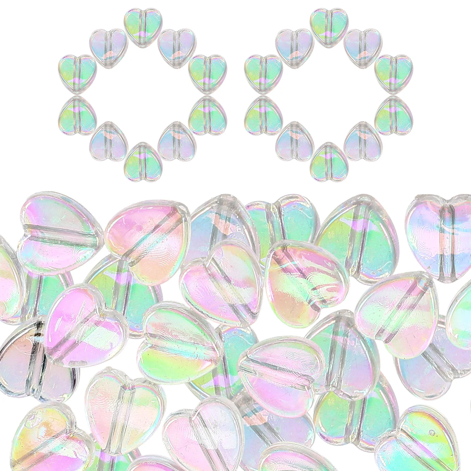 

300pcs Heart Shaped Acrylic Beads for Jewelry Crafts Bracelets Necklace Making DIY Supplies Loose Beads Valentine Charm