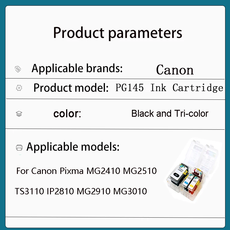 Vliaxh PG145 CL146 smart cartridge rifll kit PG145 CL146 Cartridges For Canon Pixma MG2410 MG2510 TS3110 IP2810 MG2910 MG3010