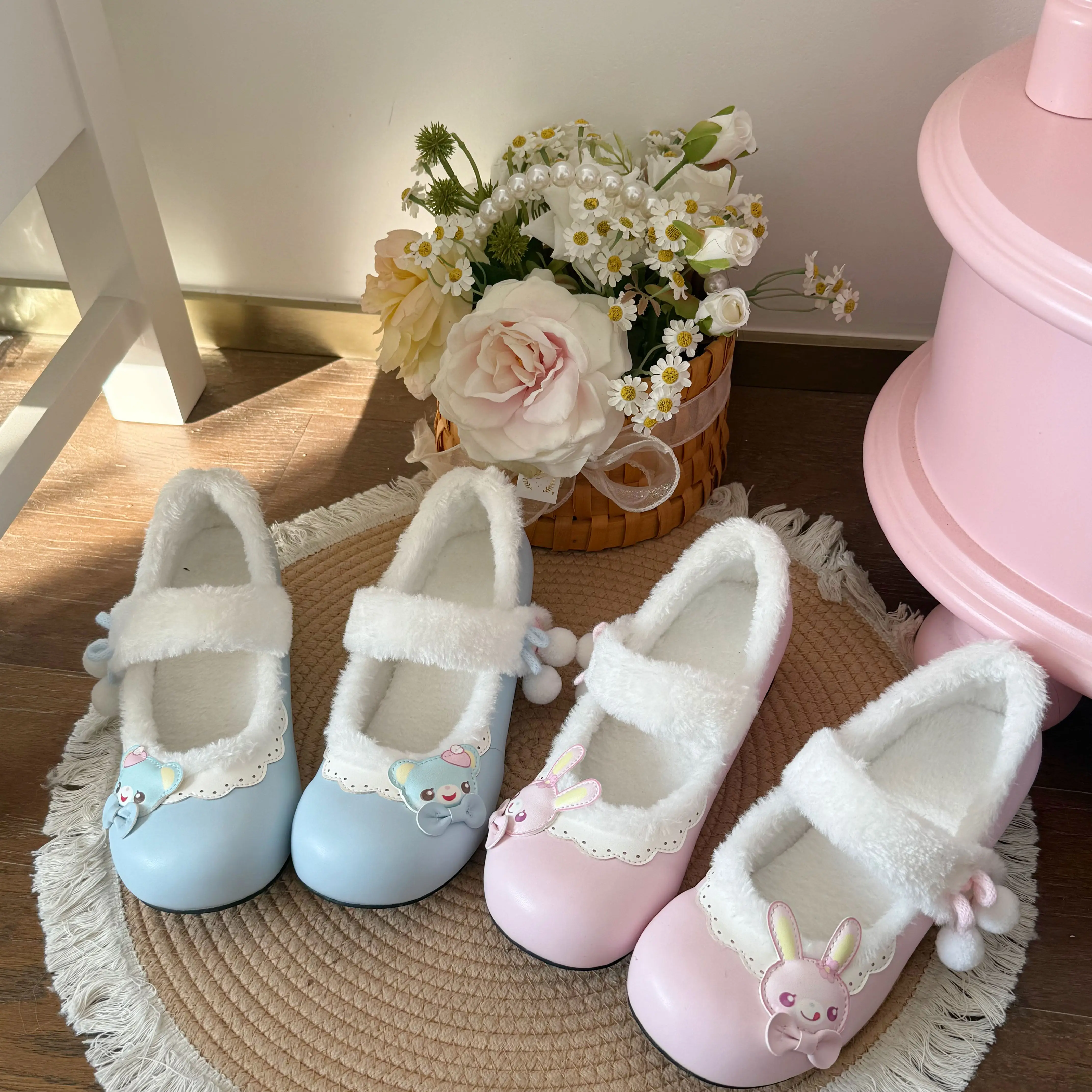 Japanese Cute Cartoon Mp  Daughter Clothing Jojifuku Y2k Accessories Mid Heel Pumps Spring Plush Lolita Original 3cm Heel Shoes view 2