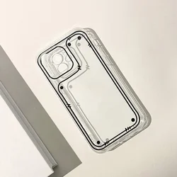 Simple Line Transparent Phone Case For iPhone 14 15 12 11 13 16 Pro XS Max Mini XR X 8 Plus SE2 SE3 Clear Covers Shell Fundas