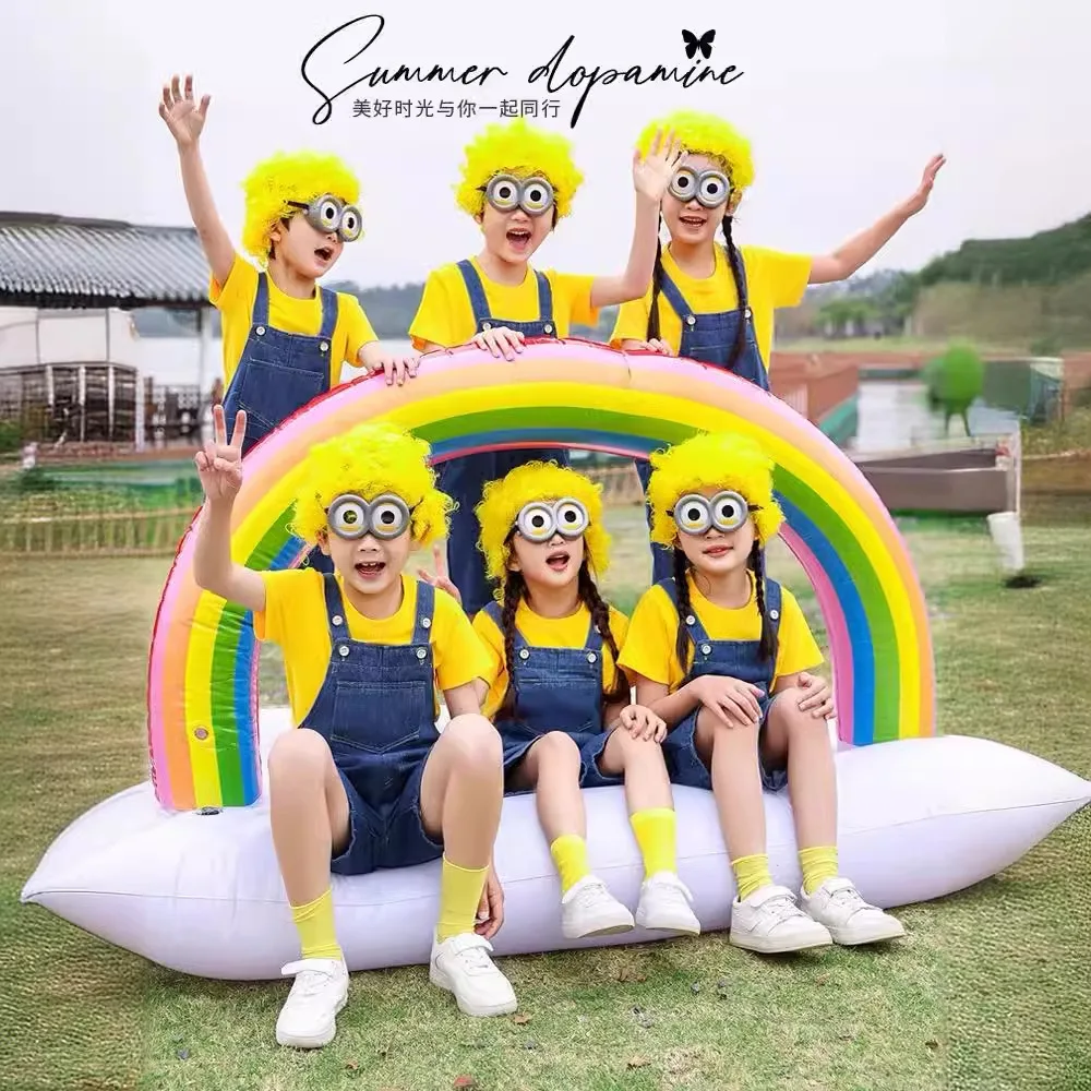 Disfraz de Cosplay de Anime Little Yellow para hombre, vestido para niño y niña, monos, conjunto de pantalones con tirantes, vestido de fiesta de Carnaval y Halloween de Despicable Me