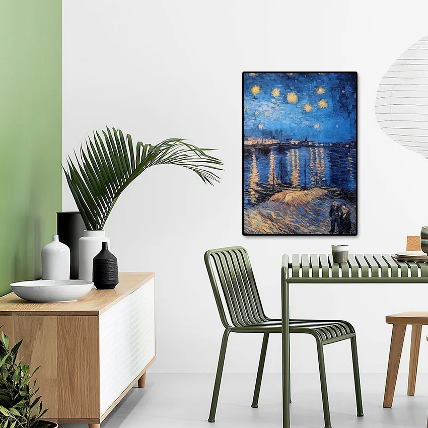 

Реплика знаменитых картинок, рисунок пейзажа, ручная роспись, стена, безрамная, абстрактная картина с ночным пейзажем, картина на холсте