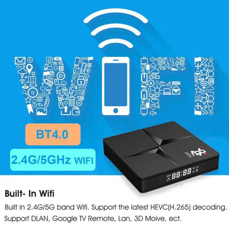 2025 Android 12 TV-Box Wifi6 1080P H.265 4K 60fps 4G 32G Smart 6k Set-Top-Box IPTV 3D Media Player