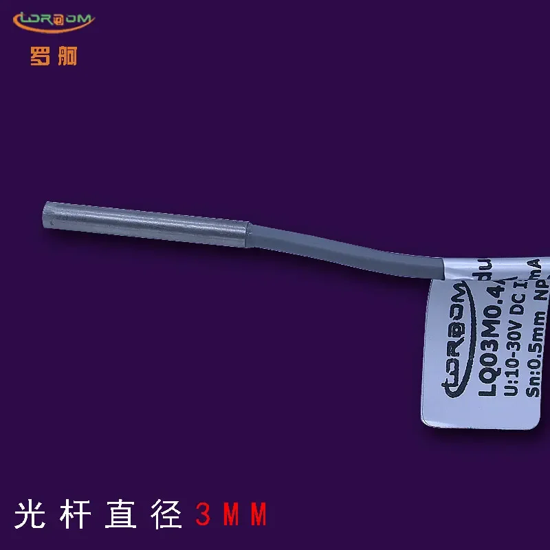 Subminiature Proximity Switch with Polished Rod Diameter of 3mm, M4 Thread Three-wire NPN Normally Open 24V Inductive Sensor.