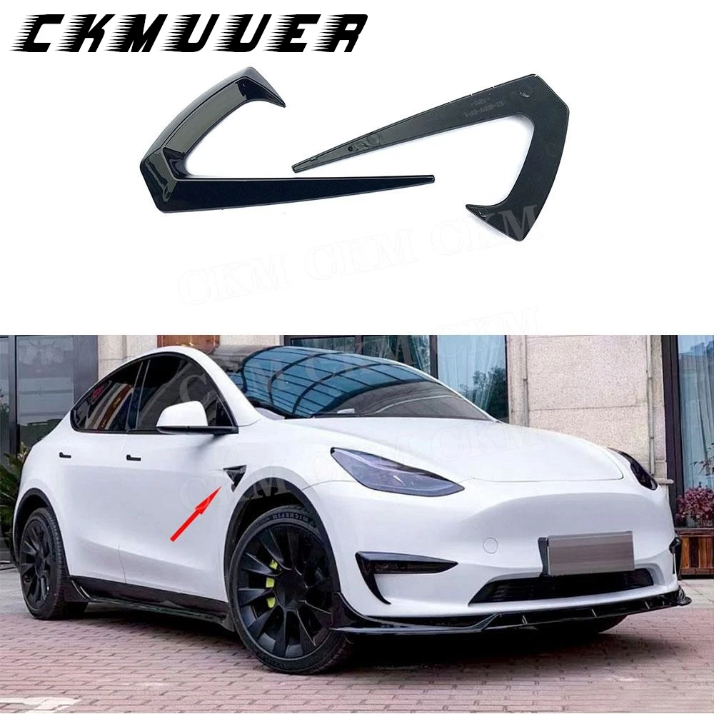

CKMUUER углеродное волокно, разделители боковых крыльев автомобиля, наклейки для кузова, аксессуары, эмблема из АБС-пластика, наклейки, отделка для Tesla Model Y 2021+