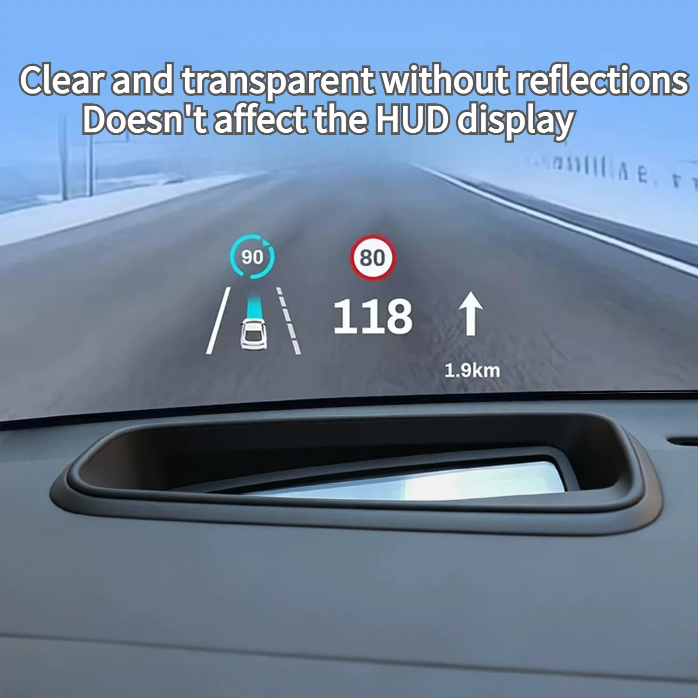 For GWM H10 2026 Head-Up Display Protective Cover ABS Clear Light-Transmitting HUD Dustproof Interior Decoration Accessory