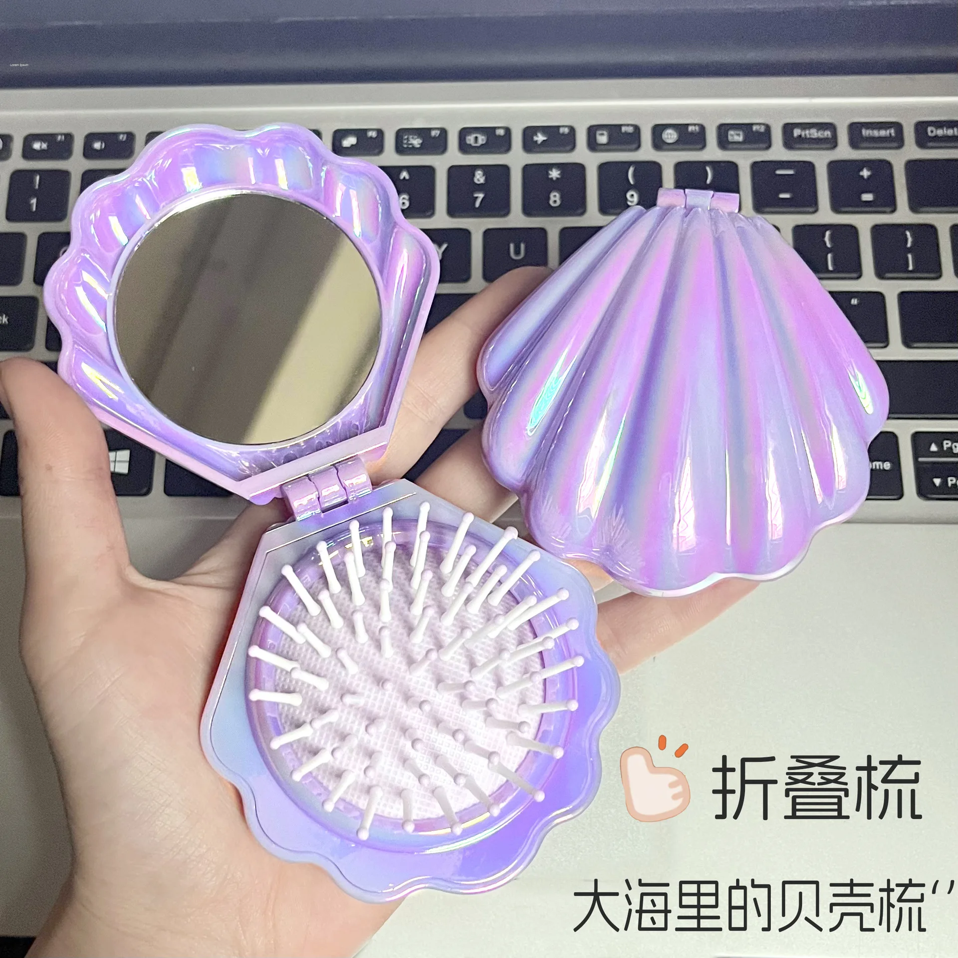 

1PC Portable Folding Shell Comb Electric Plating Pearlized Hairdressing Comb Airbag Combs Professional Salon Hairdressing Tools