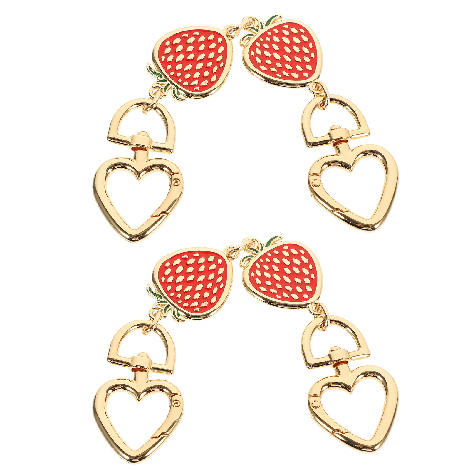 

2Pcs Bag Chain Extender Alloy Strawberry Design Easy Clip Shoulder Bag Extension Strap Strap Replacement Accessory