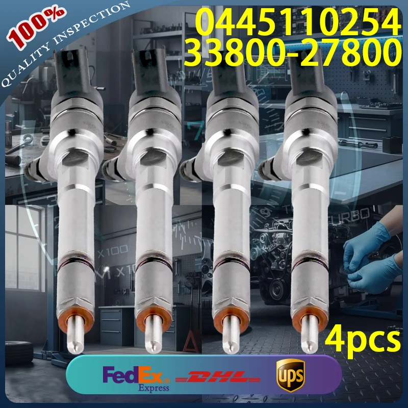 

0445110254 Common Rail Diesel Injector 33800-27800 for HYUNDAI Santa Fe 2.2 CRDi Kia Grandeur TG Diesel Engine 4pcs
