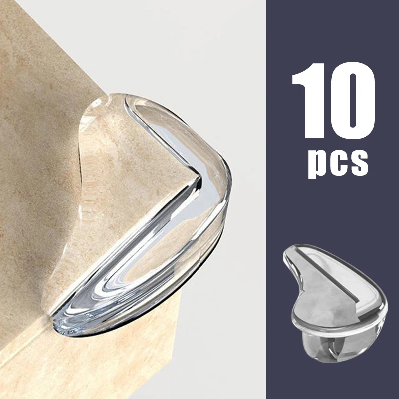 10pcs clear anti‑collision furniture corner protectors — soft sheathing for coffee tables & living room décor 2
