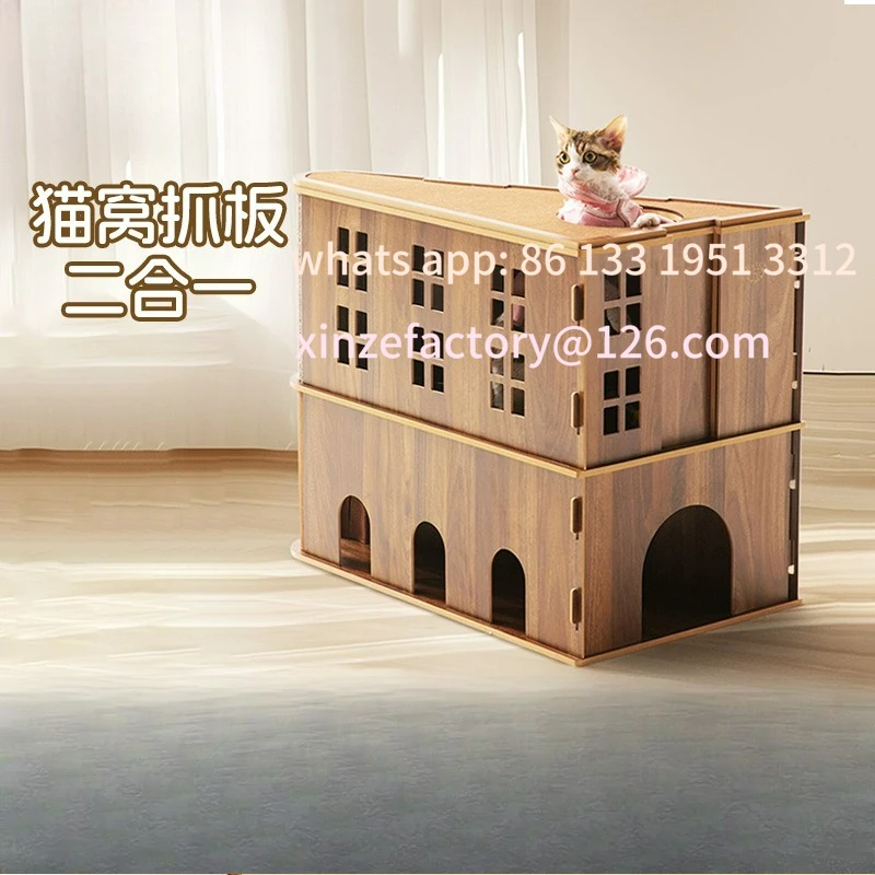 

Customizable super big cat nest villa cat scratching board universal in all seasons